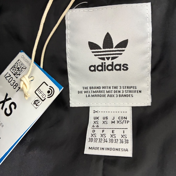 Adidas Originals IZ0381 Classic Twill Trench Coat Black White Three Stripes XS - Picture 8 of 16